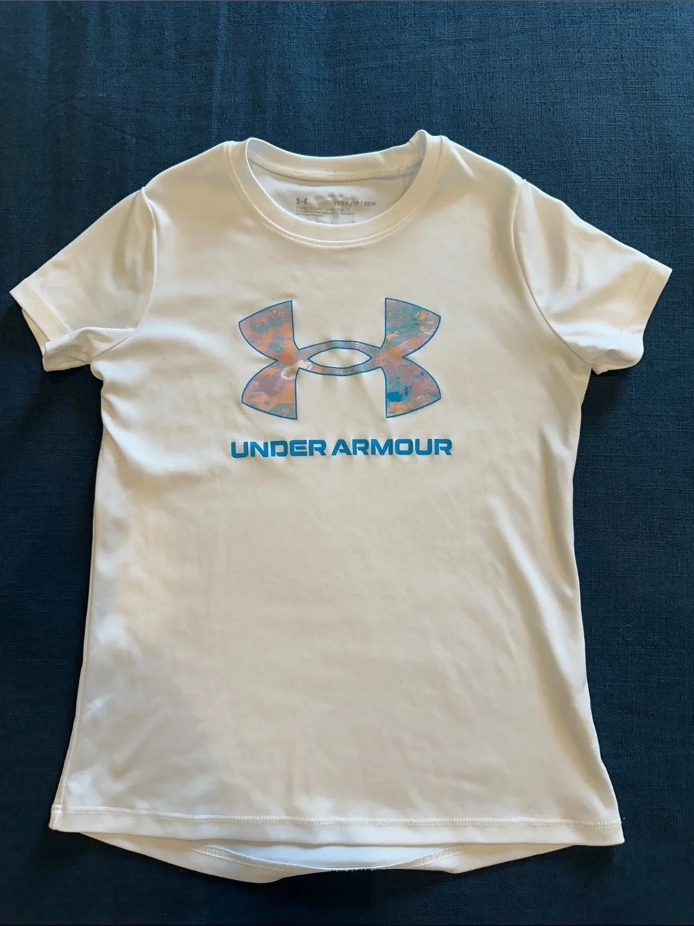 Under Armour White Tee with Multicolor Logo
